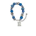 thumbnail image 2 of Delight Jewelry Silvertone Crystal Initial - E - Blue Paw Print Bead Bracelet, 7"+2", 2 of 4
