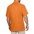thumbnail image 3 of J. METHOD Men's Short Sleeve Cuban Guayabera Button Down Shirts Classic Embroidered 4 Pockets Casual Top NEMT112 Orange L, 3 of 6