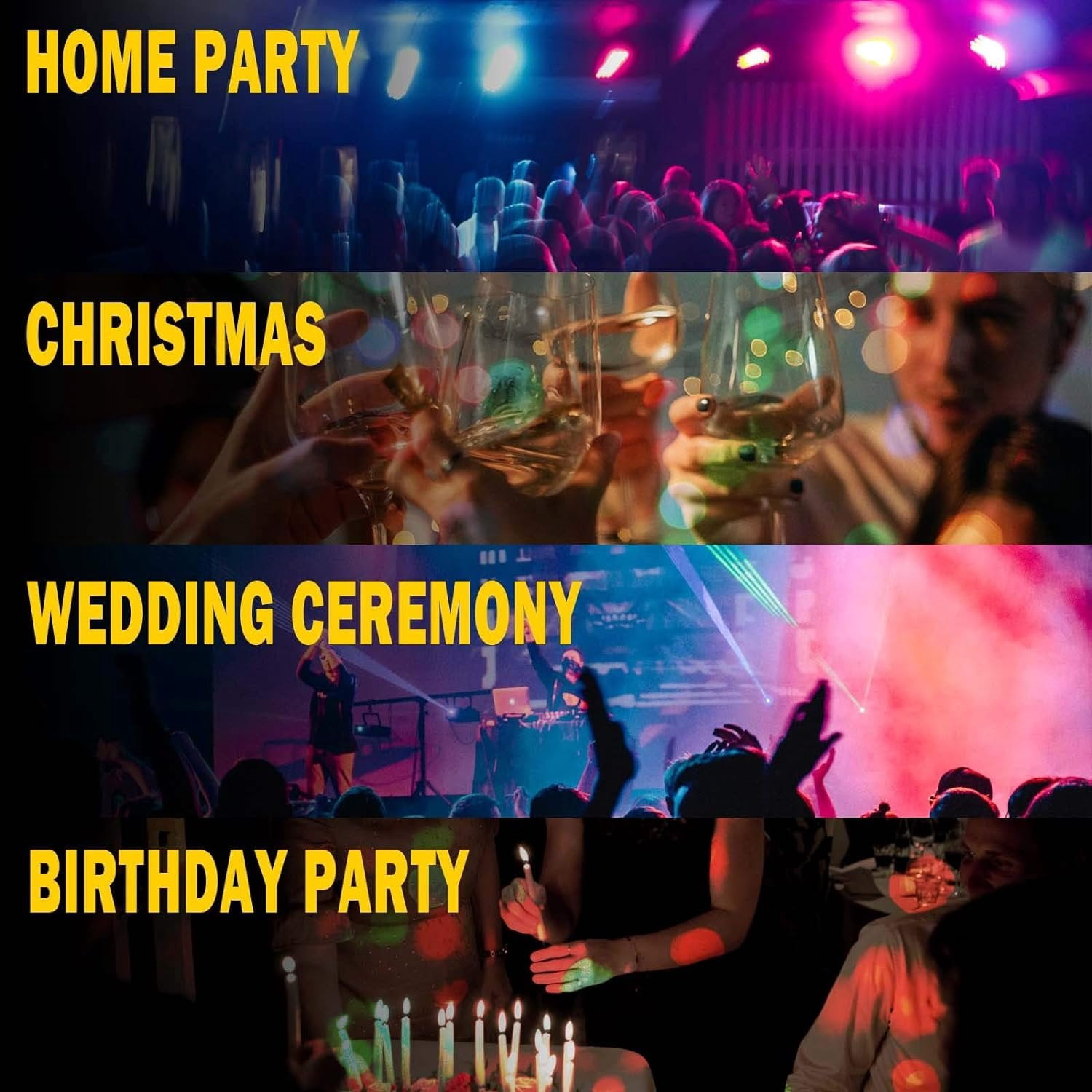 3-Pack Disco Ball Party Lights Sound Activated with Remote Control, 12 Modes Strobe Stage DJ Lights for  Room Karaoke Dance Party Supplies Birthday Party Decorations White Elephant Gifts