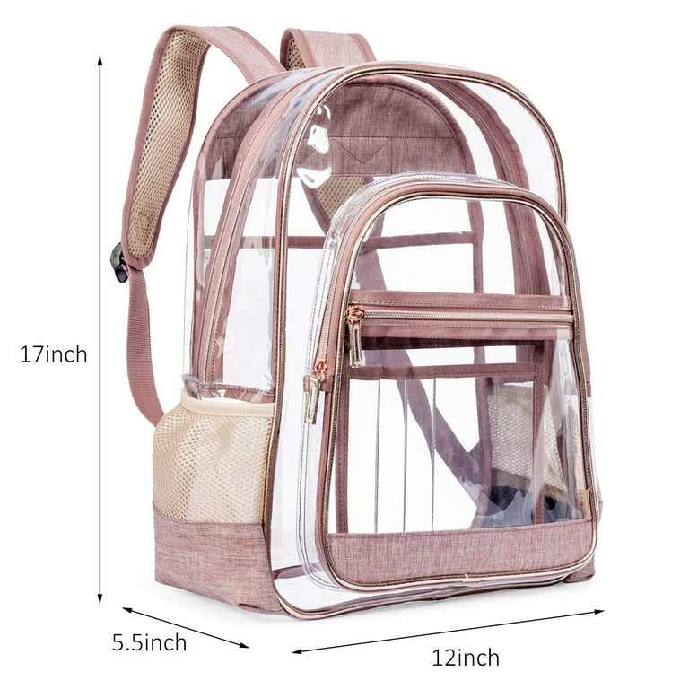 Lokass Clear Backpack Unisex School Bag Transparent Plastic