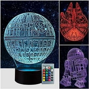3 Pattern 16 Colors 3D Star Wars Night Light Star Wars 3D Lamp Birthday Gifts for Star Wars Fans