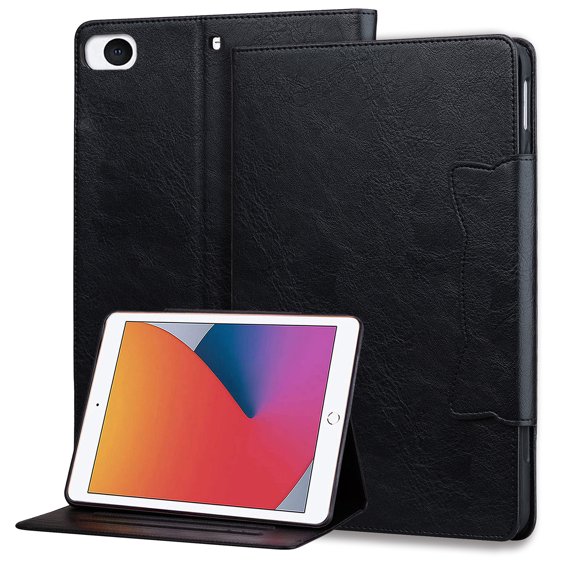 ELEHOLD for iPad mini 1/2/3/4/5 ,Premium PU Leather Card Slot Folio Stand Cover, Auto Wake/Sleep,Multiple Viewing Angles Magnetic Smart Shockproof Protective Cover,Black