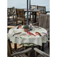 thumbnail image 2 of Outdoor Tablecloth with Umbrella Hole for Patio/Picnic/Party/Camping, Rustic Cardinal Bird Waterproof Table Cloth Round Cover Washable, Green Leaves Branches Country Berries (Dia 60"), 2 of 9
