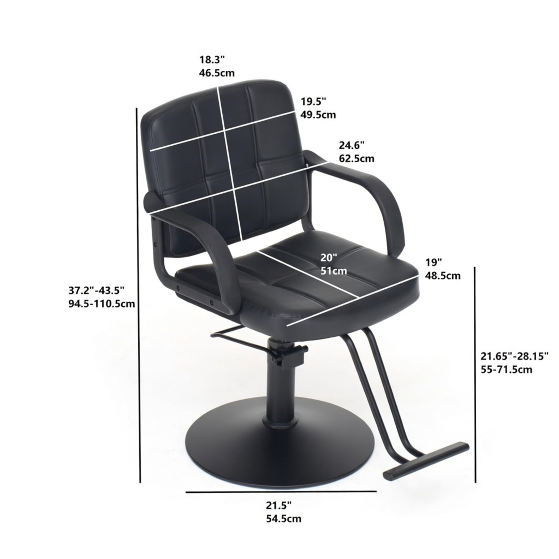 Noble House 360° Swivel Barber Chair, Hydraulic Height Adjustable, PU Upholstery, Black