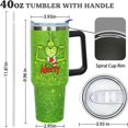 thumbnail image 5 of 40 oz Christmas Tumbler with Handle Grinchmas Cups Gifts for Women Adults Girls, Stainless Steel Christmas Insulated Tumblers with Lids and Straws, Green, 5 of 6