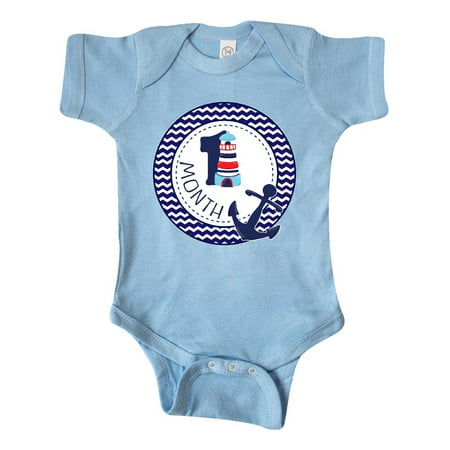 One Month Old Nautical Anchor Infant Creeper