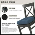 thumbnail image 4 of Tromlycs Chair Cushions for Dining Chairs Kitchen Seat Cushions Room 4 Pack Pads with Ties Indoor Non Slip Office 18x18 Inch, Blue, 4 of 7