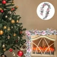 thumbnail image 5 of Rose Gold Elegance Pink Electroplated Christmas Flower Wreath - Flocked PE Pine Needle Rattan Ring Holiday Door Decor, 5 of 7