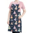 thumbnail image 5 of Dark Blue Little Princess Pattern Apron-Garden Aprons for Women with Pockets-Cotton Linen Waterproof Kitchen Cooking Gardening Aprons Adjustable for Kitchen,Cooking,BBQ and Salon 33x27 Inch, 5 of 7
