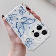 thumbnail image 4 of for iPhone 13 Pro Case for Women Girls Shiny Silver Butterfly Design, Cute Trendy Soft Slim TPU Shockproof Protective Phone Case Cover for iPhone 13 Pro 6.1'' Aesthetic Light Blue, 4 of 5