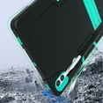 thumbnail image 6 of SaniMore Hybird Case for Samsung Galaxy Tab S9 Plus/X810/X816B/S9 FE Plus, Rugged Heavy Duty Protective Cover Hidden Kickstand Dual Angle Stand Shockproof Anti-drop Shell, Black+Mint, 6 of 7