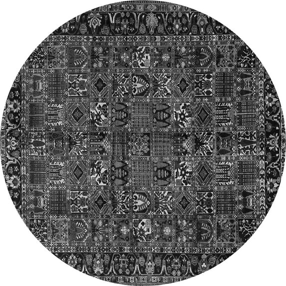 Ahgly Company Indoor Round Persian Gray Traditional Area Rugs, 4' Round