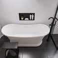 thumbnail image 3 of 67" White Matte Pedestal Solid Surface Resin Bathtub, 3 of 12