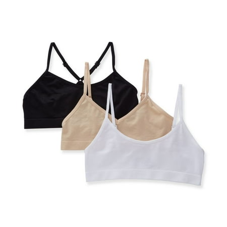 

Women s Maidenform Girl H4378 Seamfree Crop Multi Silhouette Bralette - 3 Pack (Nude/White/Black S)