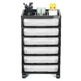 thumbnail image 2 of Scrapbook Rolling Storage Cart with 6 Clear Plastic Cases – 6-Tier Mobile Organizer, Black, 2 of 10