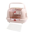 thumbnail image 1 of Caseta ligera para perros con ventilación para transportar mascotas, para gatos y perros, para interiores y exteriores Marrón, 1 of 9