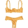 thumbnail image 1 of Conjunto de lencería de dos piezas bordado de encaje transparente para mujer Amarillo M Amarillo M Xishao ropa, 1 of 2