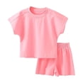 thumbnail image 2 of Cethrio Kids Girls Boys Outfit Sets, Cotton Summer Short Sleeve Casual Pajama Sets Hot Pink Size 9-10 T, 2 of 6