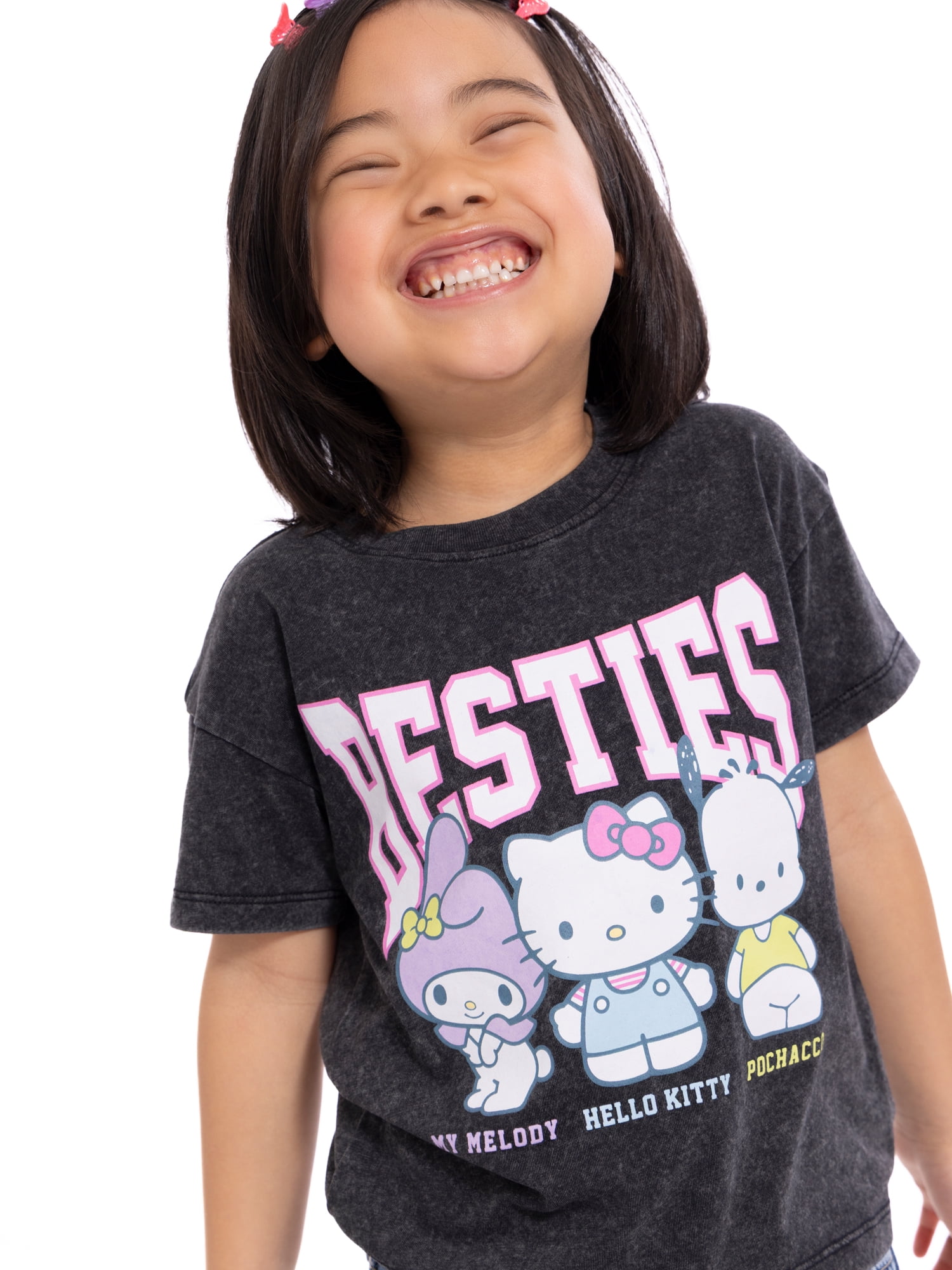 Hello Kitty and Friends Toddler Graphic Crewneck Tee, Sizes 12M-5T