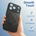 thumbnail image 6 of JETech Matte Case for iPhone 17 Pro Max 6.9-Inch Compatible with MagSafe, Camera Lens Full Protection, Shockproof Translucent Frosted TPU Soft Phone Cover, Anti-Fingerprint (Black), 6 of 6