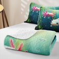 thumbnail image 4 of Erosebridal Kawaii Axolotl Quilt King, Sea Animal King Coverlet Set, Stars Reversible 3-Piece, 1 Bedspread and 2 Pillowcases, 4 of 7