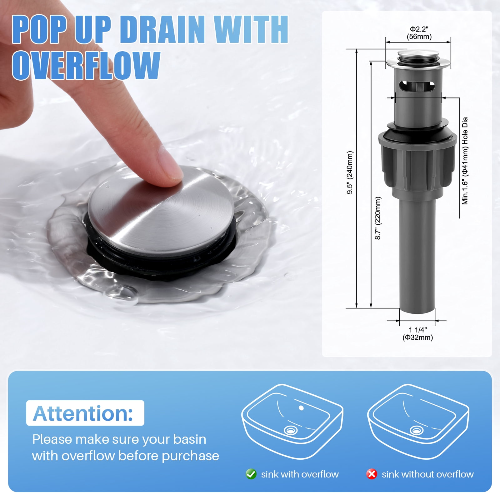 Wowow 4 inch Centerset 2-Handle Bathroom Faucet for Bathroom Sink with Pop Up Drain