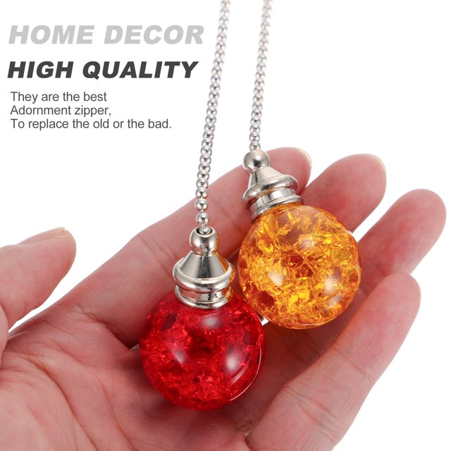 Moluckfu 2Ud Colgante De Cadena Para Ventilador Estilo Europeo Con Cristal Multicolor Para Casa