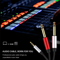 thumbnail image 6 of 3pcs 3.5mm to Dual 6.5mm Adapter Jack Audio Cable 3.5 to 6.5 AUX Cord 3.5 Jack Splitter for Guitar Mixer Amplifier, 6 of 9