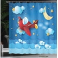 thumbnail image 4 of Ambesonne Moon Shower Curtain, Moon and Stars, 69"Wx84"L, Blue and Yellow, 4 of 5