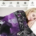thumbnail image 3 of Autua Skull Crown Purple Warm Lightweight Blanket Soft Fleece Blankets Throw Blanket Living Rooms Sofa Decor Cow Gifts All Seasons 50x60in, 3 of 6