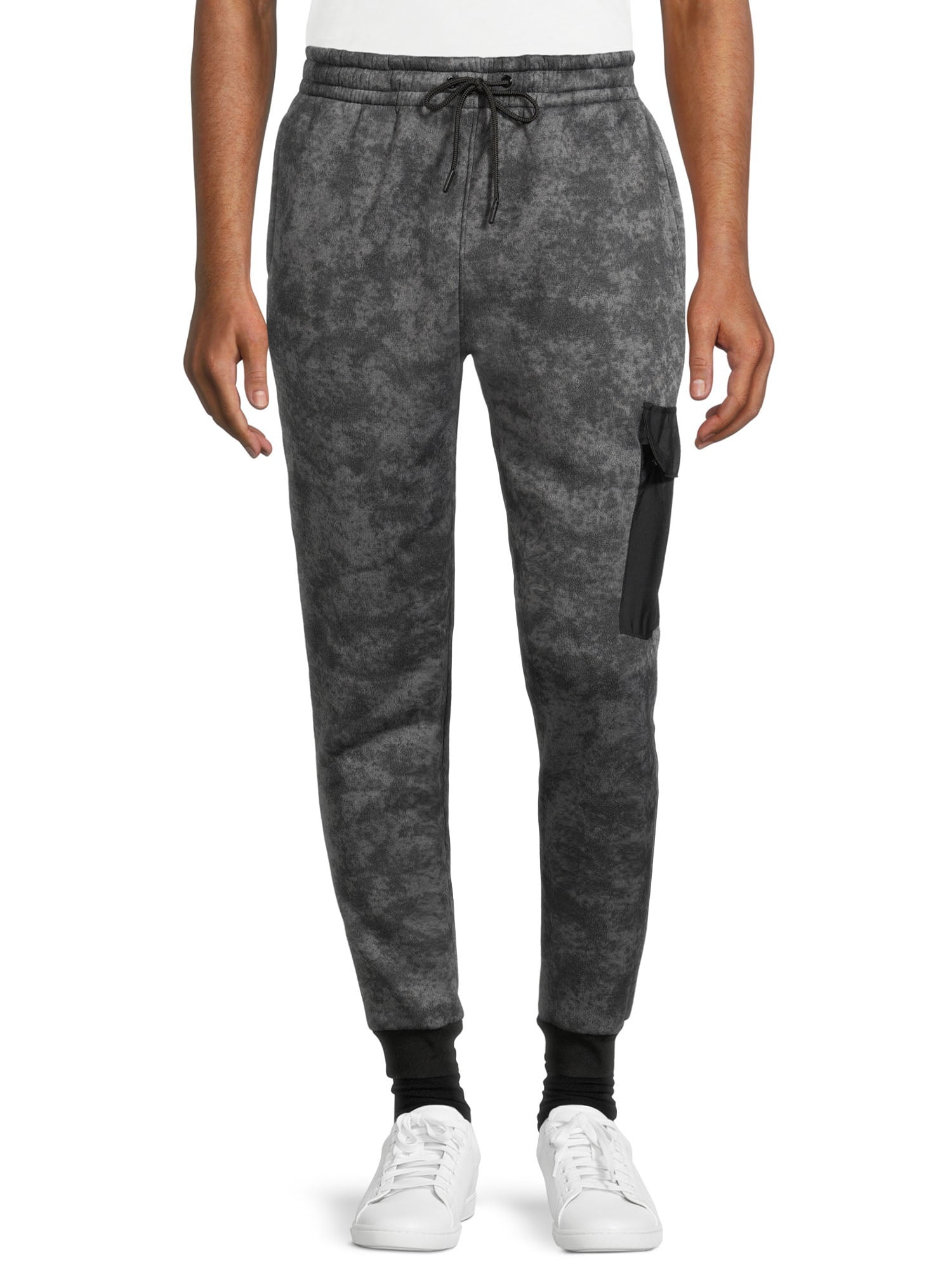 Tahari Men's Tie Dye Cargo Fleece Joggers
