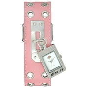 Ladies Pink Silver Grommet Watch, White Dial