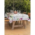 thumbnail image 2 of Easter Bunny Outdoor Tablecloth - 60x102 Inch Rectangle Dining Table Cover, Spring Daisy Flower Colorful Eggs White Wooden Waterproof Outdoor Table Cloth with Umbrella Hole & Zipper for Picnic/Patio, 2 of 7
