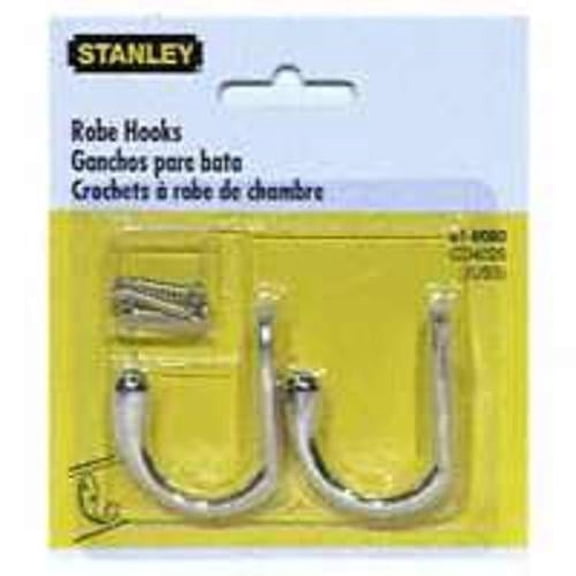 Stanley 81-9080 Single Prong Robe Hook, Bright Brass