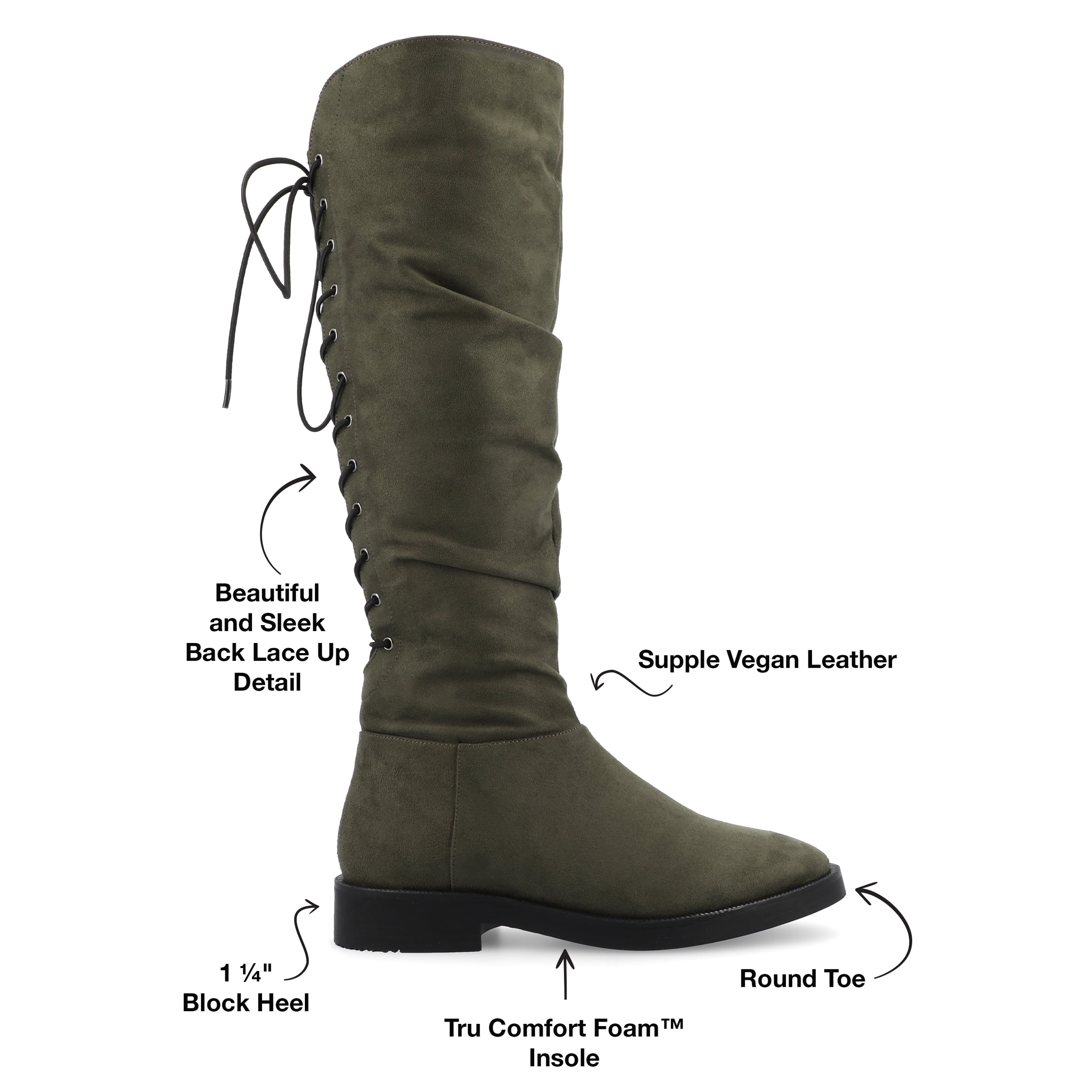 Journee Womens Mirinda Wide Calf Stretch Knee High Boots