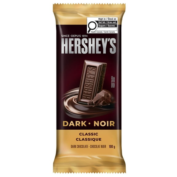 HERSHEY’S Noir classique, Une saveur audacieuse, riche et purement traditionnelle  100 g
