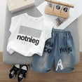thumbnail image 2 of Kids Boy Outfits Set Letter T Shirts + Shorts Set Pullover Baby Boy Summer Outfits Boy Baby Clothes 3-4 Years Cute&nbsp;Boy&nbsp;Clothing, 2 of 4