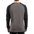 thumbnail image 3 of Hearthz Waffle Henley Long Sleeve Shirts for Men Color Block Crewneck Raglan Sleeve Fall Pullover Shirts for Men Henley Button Up Sweatshirts for Men, 3 of 8