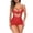 Red, variant on Women Lace Mesh Lingerie Set Plus Size Solid Color Spaghetti Strap V Neck Cutout Mini Sleep Dress Shorts Spring Summer HomeSoft Breathable Stretchy Sheer Night