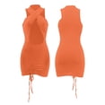 thumbnail image 2 of Qiylii Women Sexy Dresses, Sleeveless Cross Halter Neck Solid Color Hollow Out One-piece Dress, S/ M/ L/ XL/ XXL, 2 of 9