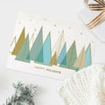 thumbnail image 5 of Masterpiece Contemporary Trees Gold Foil Holiday Cards / 15 Boxed Modern Christmas Cards With Shiny Foil Lined Envelopes / 5 5/8" x 7 7/8" Folded Winter Greeting Cards With Inside Verse, 5 of 6
