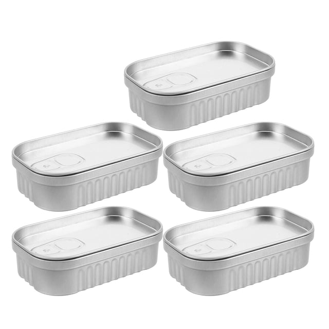 SHOWERORO 5Ud Caja Metálica Plateada Para Guardar Collares Y Pendientes Compacto
