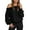 Black*, variant on RUTAYY Women's Off Shoulder Sweatshirt Long Sleeve Puff Sleeve Solid Color Casual Pullover Tops Coffee