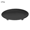 thumbnail image 3 of Soporte de base de plato decorativo redondo Uxcell para velas de hierro 3.7" negro 4 paquetes, 3 of 5