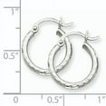 thumbnail image 2 of Primal Gold 14 Karat White Gold Diamond-cut 2mm Round Tube Hoop Earrings, 2 of 4