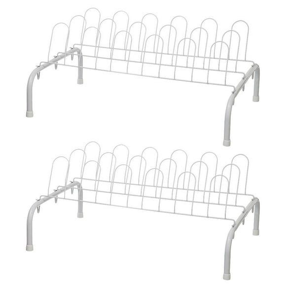 ClosetMaid Organisateur de Chaussures Autoportant Léger pour 9 Paires, Blanc, 2 Pk