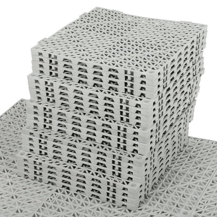 12"x12" Modular Cushion Mats, PVC Floor Tiles 50 Packs, Grey