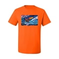 thumbnail image 2 of Wild Bobby, Abstract Wind Surfer with Dolphins, Animal Lover, Men Graphic Tees, Orange, X-Large, 2 of 3