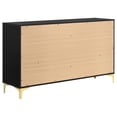 thumbnail image 5 of Maklaine 6-Drawer Contemporary Wood Dresser in Black and Gold, 5 of 8