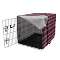thumbnail image 3 of Abstract Dog Crate Cover, Continuing Tartan Inspired Pattern of Traditional Scottish Vibes, Easy to Use Pet Kennel Cover Small Dogs Puppies Kittens, 7 Sizes, Pink Charcoal Grey, by Ambesonne, 3 of 6